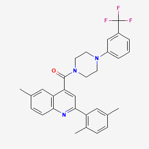 2-(2,5-dimethylphenyl)-6-methyl-4-({4-[3-(trifluoromethyl)phenyl]-1-piperazinyl}carbonyl)quinoline