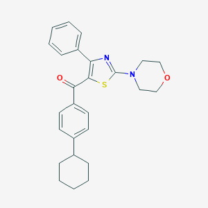 molecular formula C26H28N2O2S B427453 (4-Cyclohexylphenyl)[2-(4-morpholinyl)-4-phenyl-1,3-thiazol-5-yl]methanone 