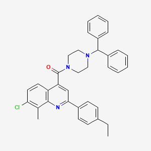 molecular formula C36H34ClN3O B4274538 7-chloro-4-{[4-(diphenylmethyl)-1-piperazinyl]carbonyl}-2-(4-ethylphenyl)-8-methylquinoline 