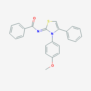 molecular formula C23H18N2O2S B427454 N-(3-(4-methoxyphenyl)-4-phenyl-1,3-thiazol-2(3H)-ylidene)benzamide 
