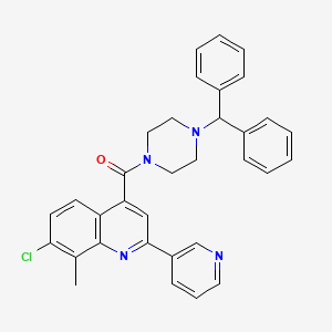 7-chloro-4-{[4-(diphenylmethyl)-1-piperazinyl]carbonyl}-8-methyl-2-(3-pyridinyl)quinoline