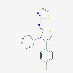 molecular formula C18H12BrN3S2 B427455 N-(4-(4-bromophenyl)-3-phenyl-1,3-thiazol-2(3H)-ylidene)-N-(1,3-thiazol-2-yl)amine 