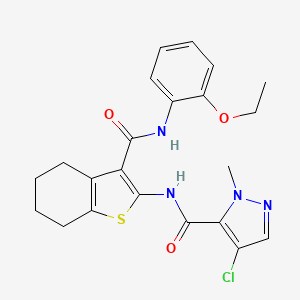 molecular formula C22H23ClN4O3S B4274557 4-chloro-N-(3-{[(2-ethoxyphenyl)amino]carbonyl}-4,5,6,7-tetrahydro-1-benzothien-2-yl)-1-methyl-1H-pyrazole-5-carboxamide 