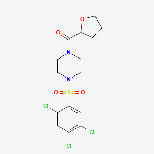 molecular formula C15H17Cl3N2O4S B4274568 Tetrahydrofuran-2-yl{4-[(2,4,5-trichlorophenyl)sulfonyl]piperazin-1-yl}methanone 