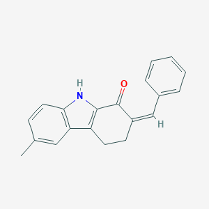 molecular formula C20H17NO B427458 2-benzylidene-6-methyl-2,3,4,9-tetrahydro-1H-carbazol-1-one 