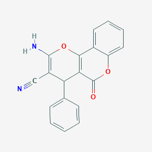 molecular formula C19H12N2O3 B427459 2-Amino-5-oxo-4-phenyl-4H,5H-pyrano[3,2-c]chromene-3-carbonitrile CAS No. 96767-93-0