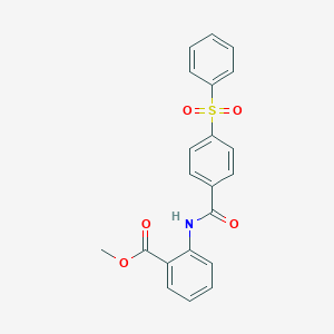molecular formula C21H17NO5S B427461 Methyl 2-{[4-(phenylsulfonyl)benzoyl]amino}benzoate 