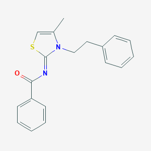 molecular formula C19H18N2OS B427462 N-(4-methyl-3-(2-phenylethyl)-1,3-thiazol-2(3H)-ylidene)benzamide 