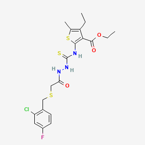 ethyl 2-{[(2-{[(2-chloro-4-fluorobenzyl)thio]acetyl}hydrazino)carbonothioyl]amino}-4-ethyl-5-methyl-3-thiophenecarboxylate