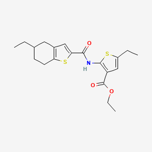 Ethyl 5-ethyl-2-{[(5-ethyl-4,5,6,7-tetrahydro-1-benzothiophen-2-yl)carbonyl]amino}thiophene-3-carboxylate