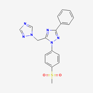 molecular formula C18H16N6O2S B4274655 1-[4-(methylsulfonyl)phenyl]-3-phenyl-5-(1H-1,2,4-triazol-1-ylmethyl)-1H-1,2,4-triazole 