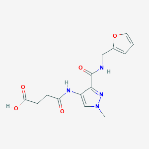 molecular formula C14H16N4O5 B4274684 4-[(3-{[(2-furylmethyl)amino]carbonyl}-1-methyl-1H-pyrazol-4-yl)amino]-4-oxobutanoic acid 