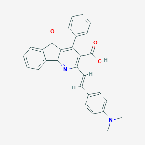 molecular formula C29H22N2O3 B427469 2-{2-[4-(dimethylamino)phenyl]vinyl}-5-oxo-4-phenyl-5H-indeno[1,2-b]pyridine-3-carboxylic acid 