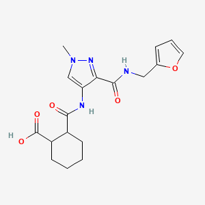 2-{[(3-{[(2-FURYLMETHYL)AMINO]CARBONYL}-1-METHYL-1H-PYRAZOL-4-YL)AMINO]CARBONYL}-1-CYCLOHEXANECARBOXYLIC ACID