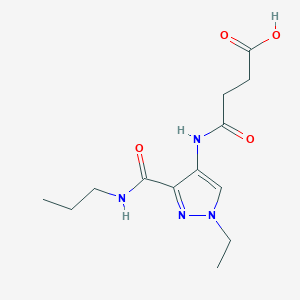 molecular formula C13H20N4O4 B4274693 3-{[1-ETHYL-3-(PROPYLCARBAMOYL)-1H-PYRAZOL-4-YL]CARBAMOYL}PROPANOIC ACID 