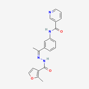 N-{3-[N-(2-methyl-3-furoyl)ethanehydrazonoyl]phenyl}nicotinamide