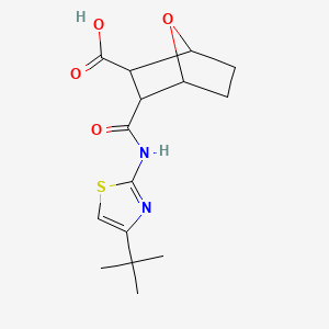 molecular formula C15H20N2O4S B4274717 3-[(4-Tert-butyl-1,3-thiazol-2-yl)carbamoyl]-7-oxabicyclo[2.2.1]heptane-2-carboxylic acid 