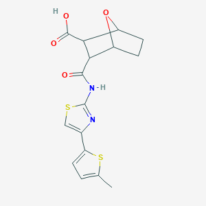 molecular formula C16H16N2O4S2 B4274725 3-({[4-(5-methyl-2-thienyl)-1,3-thiazol-2-yl]amino}carbonyl)-7-oxabicyclo[2.2.1]heptane-2-carboxylic acid 