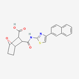 molecular formula C21H18N2O4S B4274729 3-{[4-(Naphthalen-2-yl)-1,3-thiazol-2-yl]carbamoyl}-7-oxabicyclo[2.2.1]heptane-2-carboxylic acid 