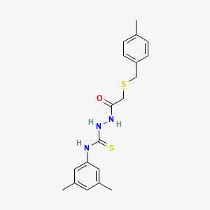 molecular formula C19H23N3OS2 B4274751 N-(3,5-dimethylphenyl)-2-{[(4-methylbenzyl)thio]acetyl}hydrazinecarbothioamide 