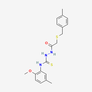 N-(2-methoxy-5-methylphenyl)-2-{[(4-methylbenzyl)thio]acetyl}hydrazinecarbothioamide