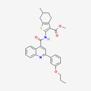 methyl 6-methyl-2-({[2-(3-propoxyphenyl)-4-quinolinyl]carbonyl}amino)-4,5,6,7-tetrahydro-1-benzothiophene-3-carboxylate