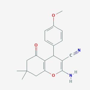 B427477 2-amino-4-(4-methoxyphenyl)-7,7-dimethyl-5-oxo-5,6,7,8-tetrahydro-4H-chromene-3-carbonitrile CAS No. 129354-36-5