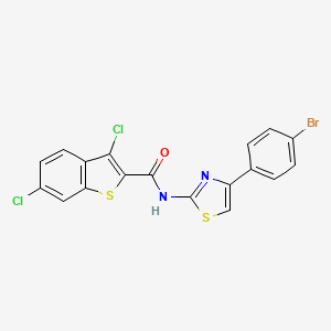 N-[4-(4-bromophenyl)-1,3-thiazol-2-yl]-3,6-dichloro-1-benzothiophene-2-carboxamide