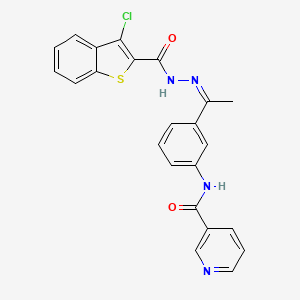 molecular formula C23H17ClN4O2S B4274776 N-(3-{N-[(3-chloro-1-benzothien-2-yl)carbonyl]ethanehydrazonoyl}phenyl)nicotinamide 