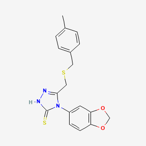 molecular formula C18H17N3O2S2 B4274809 4-(1,3-benzodioxol-5-yl)-5-{[(4-methylbenzyl)thio]methyl}-4H-1,2,4-triazole-3-thiol 