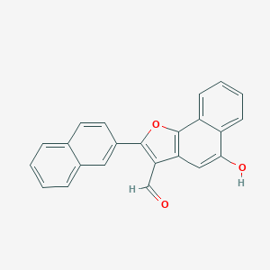 molecular formula C23H14O3 B427482 5-Hydroxy-2-(2-naphthyl)naphtho[1,2-b]furan-3-carbaldehyde 