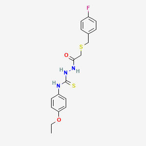 molecular formula C18H20FN3O2S2 B4274822 N-(4-ethoxyphenyl)-2-{[(4-fluorobenzyl)thio]acetyl}hydrazinecarbothioamide 