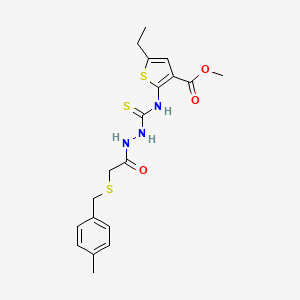 methyl 5-ethyl-2-{[(2-{[(4-methylbenzyl)thio]acetyl}hydrazino)carbonothioyl]amino}-3-thiophenecarboxylate