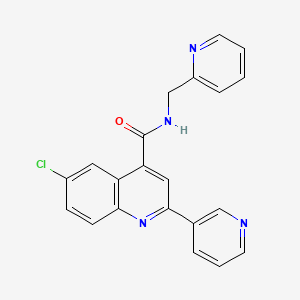 6-CHLORO-N-[(PYRIDIN-2-YL)METHYL]-2-(PYRIDIN-3-YL)QUINOLINE-4-CARBOXAMIDE