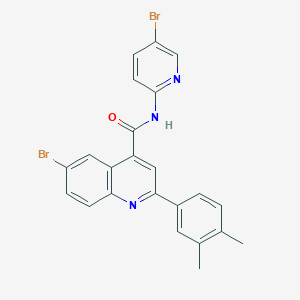 molecular formula C23H17Br2N3O B4274874 6-bromo-N-(5-bromopyridin-2-yl)-2-(3,4-dimethylphenyl)quinoline-4-carboxamide 