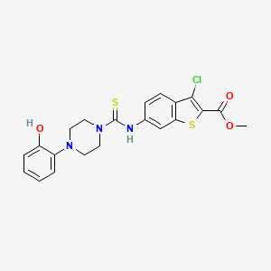 molecular formula C21H20ClN3O3S2 B4274924 methyl 3-chloro-6-({[4-(2-hydroxyphenyl)-1-piperazinyl]carbonothioyl}amino)-1-benzothiophene-2-carboxylate 