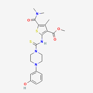 molecular formula C21H26N4O4S2 B4274940 methyl 5-[(dimethylamino)carbonyl]-2-({[4-(3-hydroxyphenyl)-1-piperazinyl]carbonothioyl}amino)-4-methyl-3-thiophenecarboxylate 