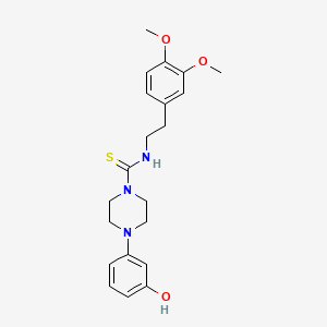 molecular formula C21H27N3O3S B4274952 N-[2-(3,4-dimethoxyphenyl)ethyl]-4-(3-hydroxyphenyl)-1-piperazinecarbothioamide 