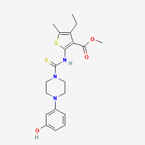 methyl 4-ethyl-2-({[4-(3-hydroxyphenyl)-1-piperazinyl]carbonothioyl}amino)-5-methyl-3-thiophenecarboxylate