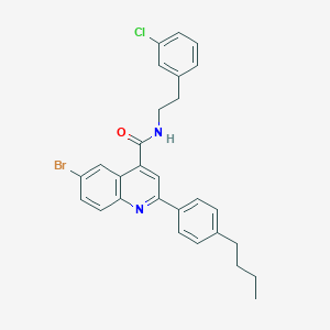 6-bromo-2-(4-butylphenyl)-N-[2-(3-chlorophenyl)ethyl]quinoline-4-carboxamide