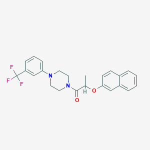 molecular formula C24H23F3N2O2 B4274984 2-(Naphthalen-2-yloxy)-1-{4-[3-(trifluoromethyl)phenyl]piperazin-1-yl}propan-1-one 