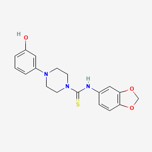 molecular formula C18H19N3O3S B4275001 N-1,3-benzodioxol-5-yl-4-(3-hydroxyphenyl)-1-piperazinecarbothioamide 