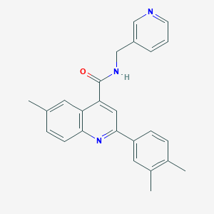 molecular formula C25H23N3O B4275015 2-(3,4-DIMETHYLPHENYL)-6-METHYL-N-[(PYRIDIN-3-YL)METHYL]QUINOLINE-4-CARBOXAMIDE 