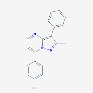 molecular formula C19H14ClN3 B427502 7-(4-Chlorophenyl)-2-methyl-3-phenylpyrazolo[1,5-a]pyrimidine 