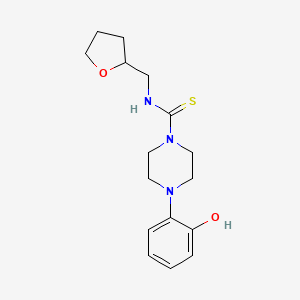 molecular formula C16H23N3O2S B4275027 4-(2-hydroxyphenyl)-N-(tetrahydro-2-furanylmethyl)-1-piperazinecarbothioamide 