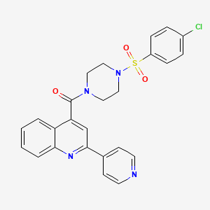 4-[4-(4-chlorobenzenesulfonyl)piperazine-1-carbonyl]-2-(pyridin-4-yl)quinoline