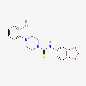 molecular formula C18H19N3O3S B4275044 N-1,3-benzodioxol-5-yl-4-(2-hydroxyphenyl)-1-piperazinecarbothioamide 