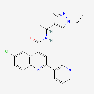 6-chloro-N-[1-(1-ethyl-3-methyl-1H-pyrazol-4-yl)ethyl]-2-(pyridin-3-yl)quinoline-4-carboxamide