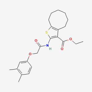 molecular formula C23H29NO4S B4275061 ethyl 2-{[(3,4-dimethylphenoxy)acetyl]amino}-4,5,6,7,8,9-hexahydrocycloocta[b]thiophene-3-carboxylate 