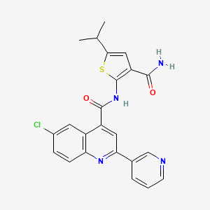 molecular formula C23H19ClN4O2S B4275064 N-[3-(aminocarbonyl)-5-isopropyl-2-thienyl]-6-chloro-2-(3-pyridinyl)-4-quinolinecarboxamide 